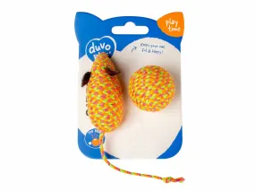 Jolly orange mouse & ball 2pc - 17,5x3,5x4,5cm orange
