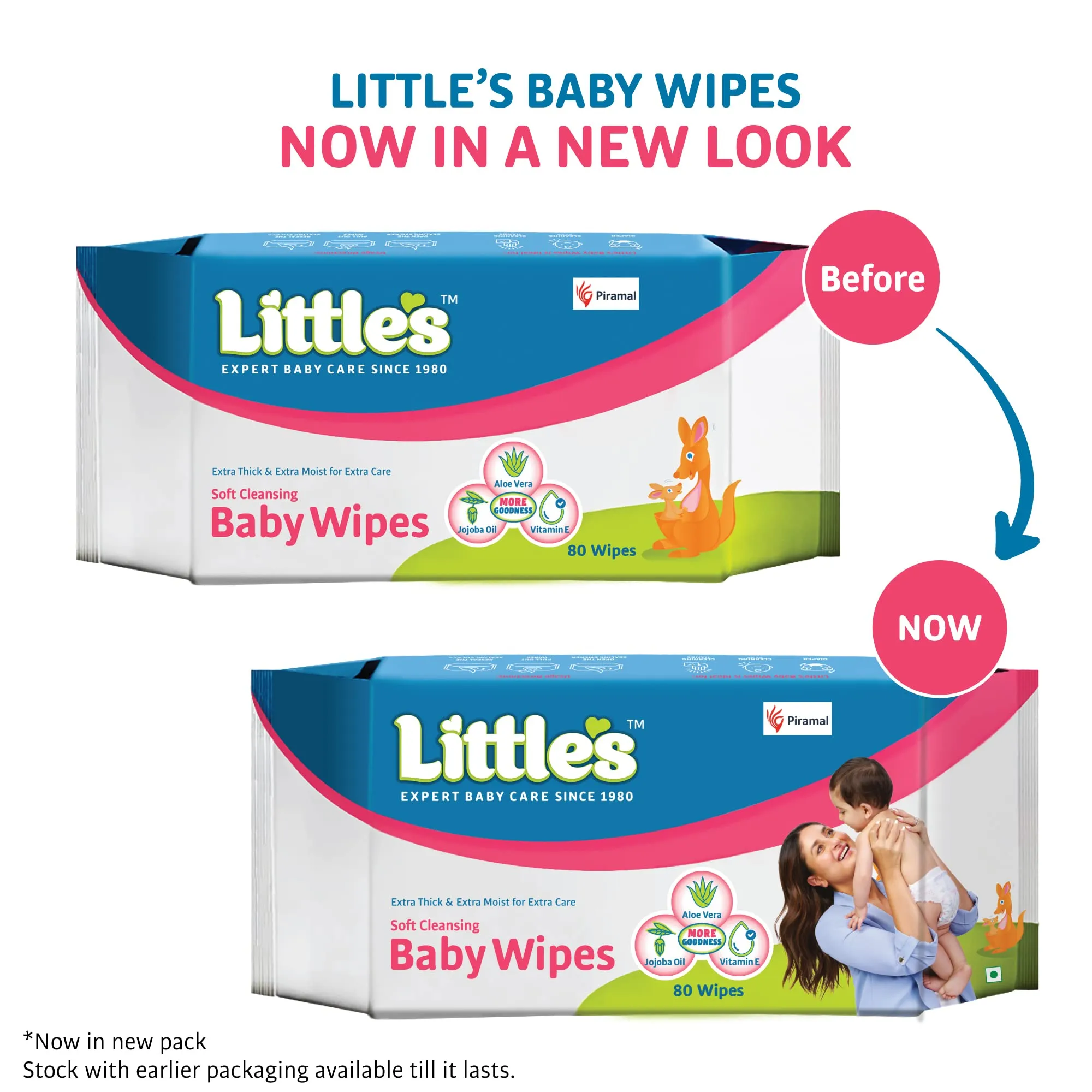 Little's Soft Cleansing Baby Wipes (Pack of 6, 80 Wipes) …