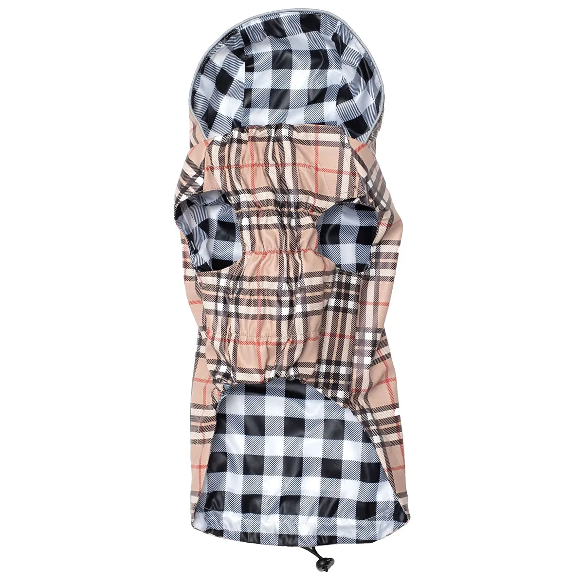 London Dog Raincoat Tan Plaid