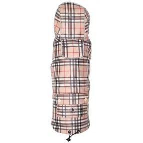London Dog Raincoat Tan Plaid