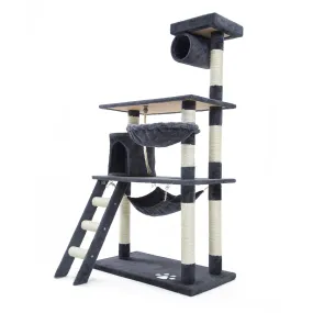 Multi-Level Cat Tree, 140cm with Scratcher, Ladder - Paw Mate