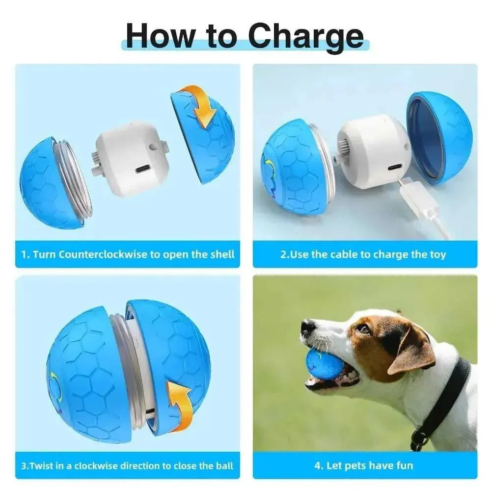 Pet Dog Toy Ball Smart Interactive Rechargeable Automatic Jumping Rolling Moving Ball with 2 Modes Motion Activated Dog Cat Toys