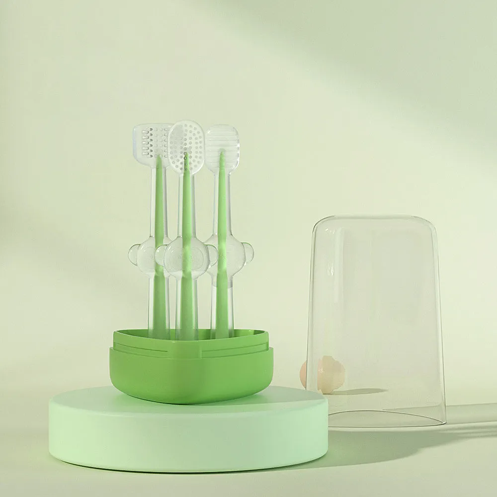 Pet Toothbrush Purple Cat Silica Gel Brush Clear Up Bad Breath Tartar Teeth Care Dog Cat Cleaning Mouth Dogs Supplies
