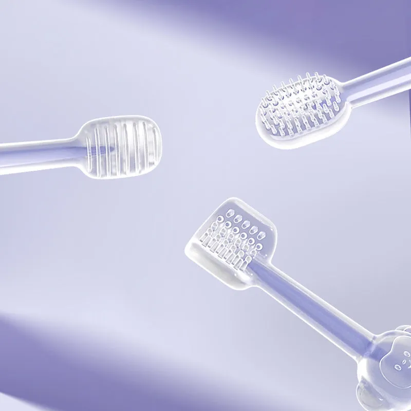 Pet Toothbrush Purple Cat Silica Gel Brush Clear Up Bad Breath Tartar Teeth Care Dog Cat Cleaning Mouth Dogs Supplies