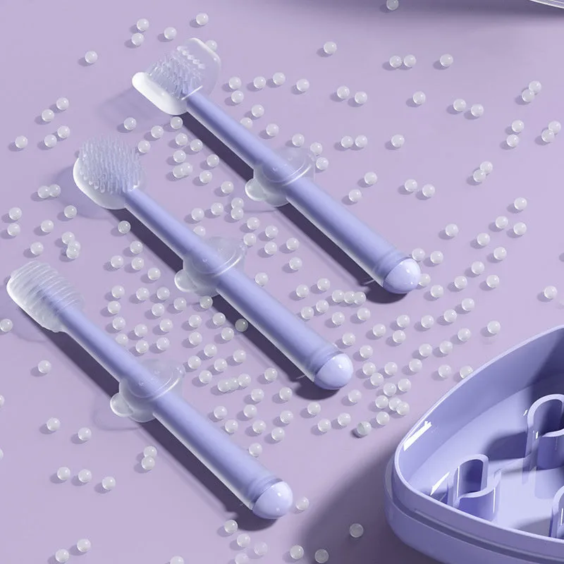 Pet Toothbrush Purple Cat Silica Gel Brush Clear Up Bad Breath Tartar Teeth Care Dog Cat Cleaning Mouth Dogs Supplies