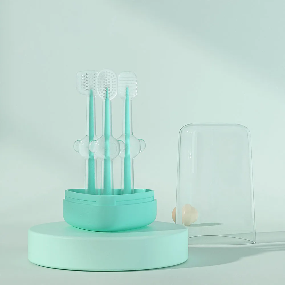 Pet Toothbrush Purple Cat Silica Gel Brush Clear Up Bad Breath Tartar Teeth Care Dog Cat Cleaning Mouth Dogs Supplies