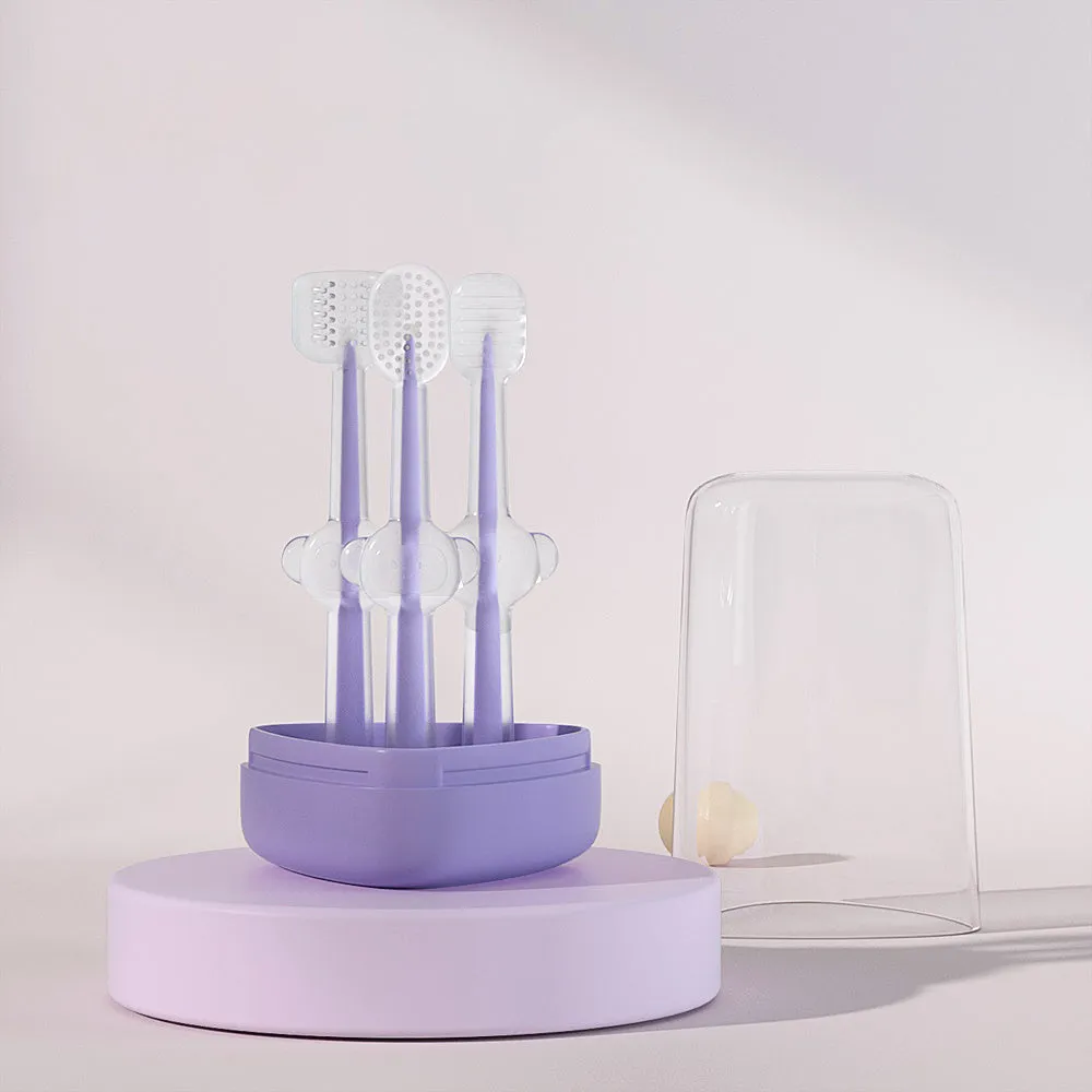Pet Toothbrush Purple Cat Silica Gel Brush Clear Up Bad Breath Tartar Teeth Care Dog Cat Cleaning Mouth Dogs Supplies