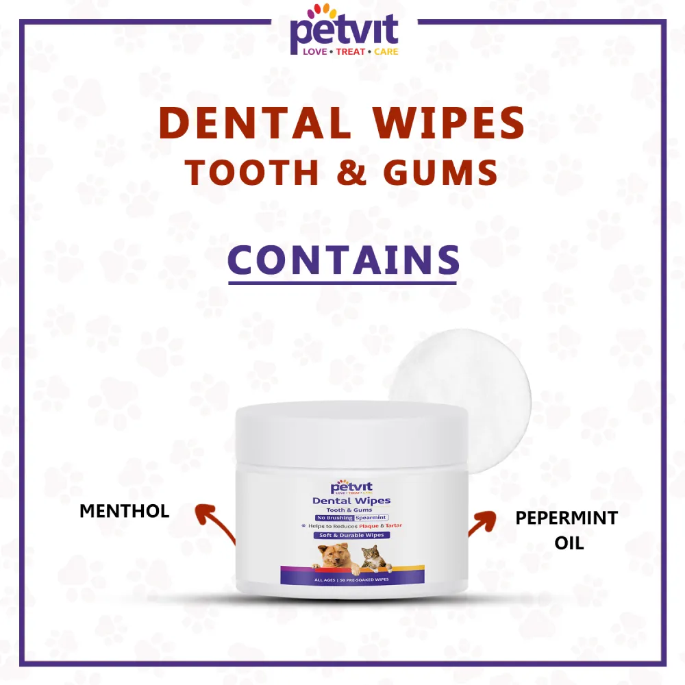 Petvit Dental Wipes for Dogs and Cats