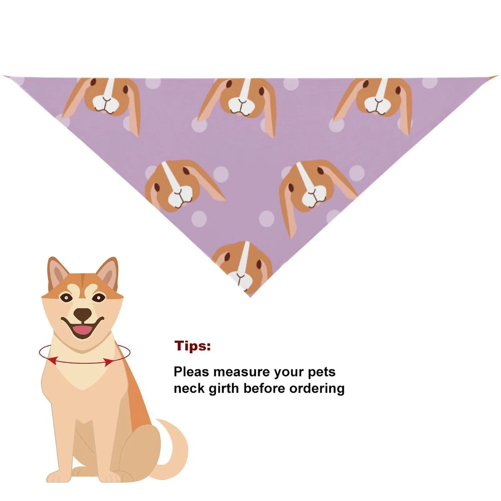 POD Upload Your Photo Polyester Pet Dog Bandana Pet Scarf