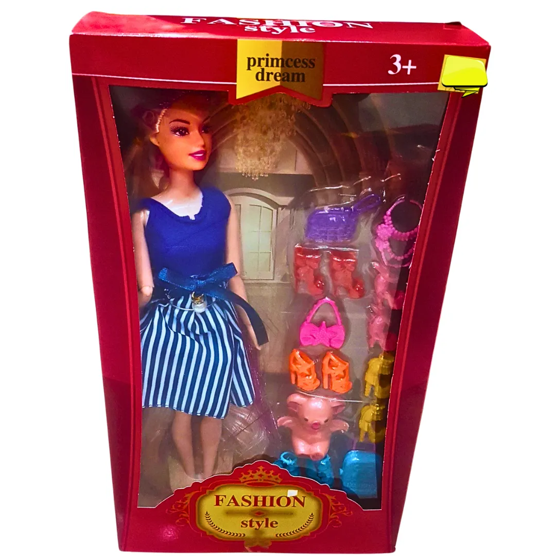 Princess Dream Fashion Doll with Stylish Outfit & Accessories – Dress-Up Playset for Kids 3 