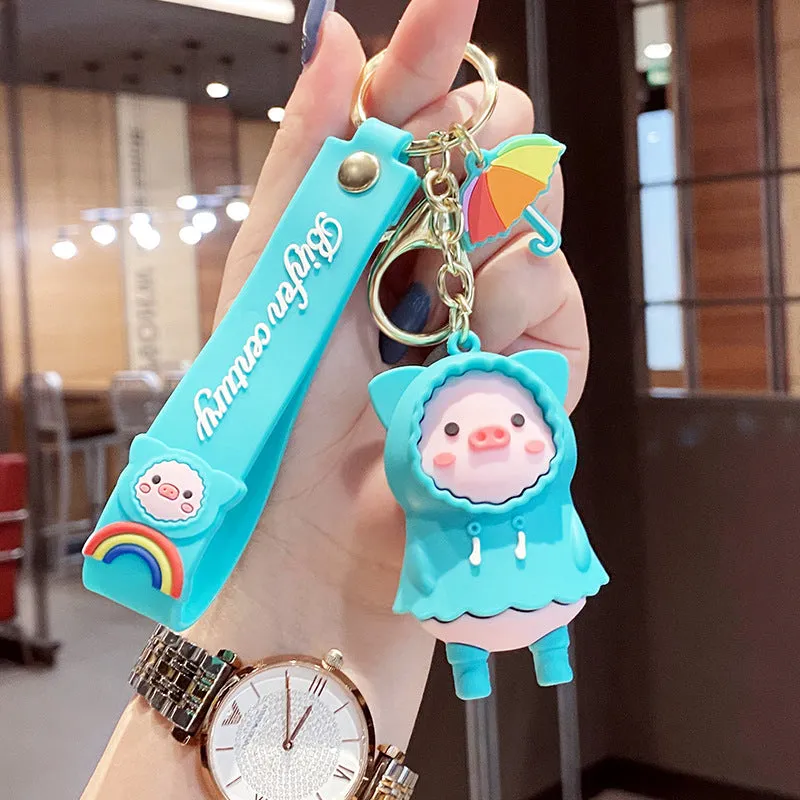Raincoat Piggies Keychains