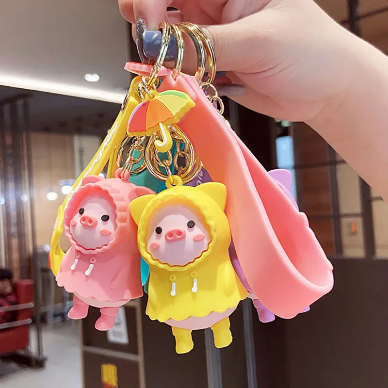 Raincoat Piggies Keychains
