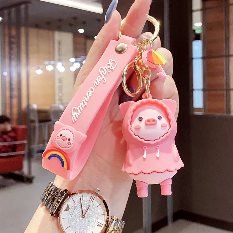 Raincoat Piggies Keychains