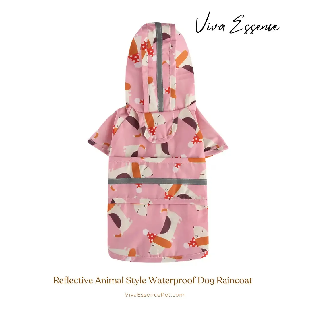 Reflective Animal Style Waterproof Dog Raincoat