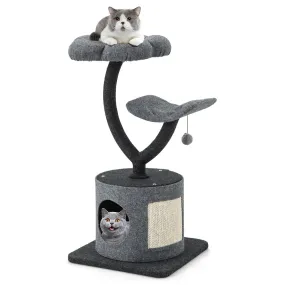 Tangkula Cat Tree for Indoor Cats, 35 Inch Small Cat Tower with Curved Metal Supporting Frame