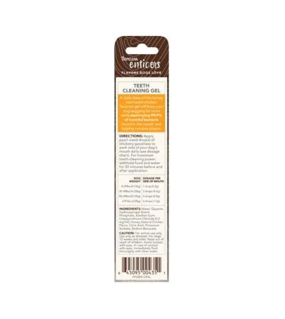 TropiClean Enticers - No Brushing Teeth Cleaning Gel for Dogs (Honey Marinated Chicken)