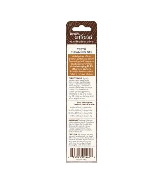 TropiClean Enticers - No Brushing Teeth Cleaning Gel for Dogs (Peanut Butter & Honey)