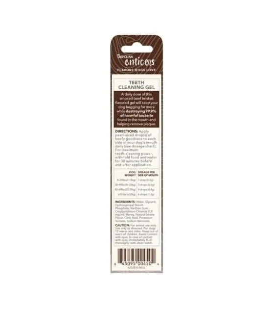 TropiClean Enticers - No Brushing Teeth Cleaning Gel for Dogs (Smoked Beef Brisket)