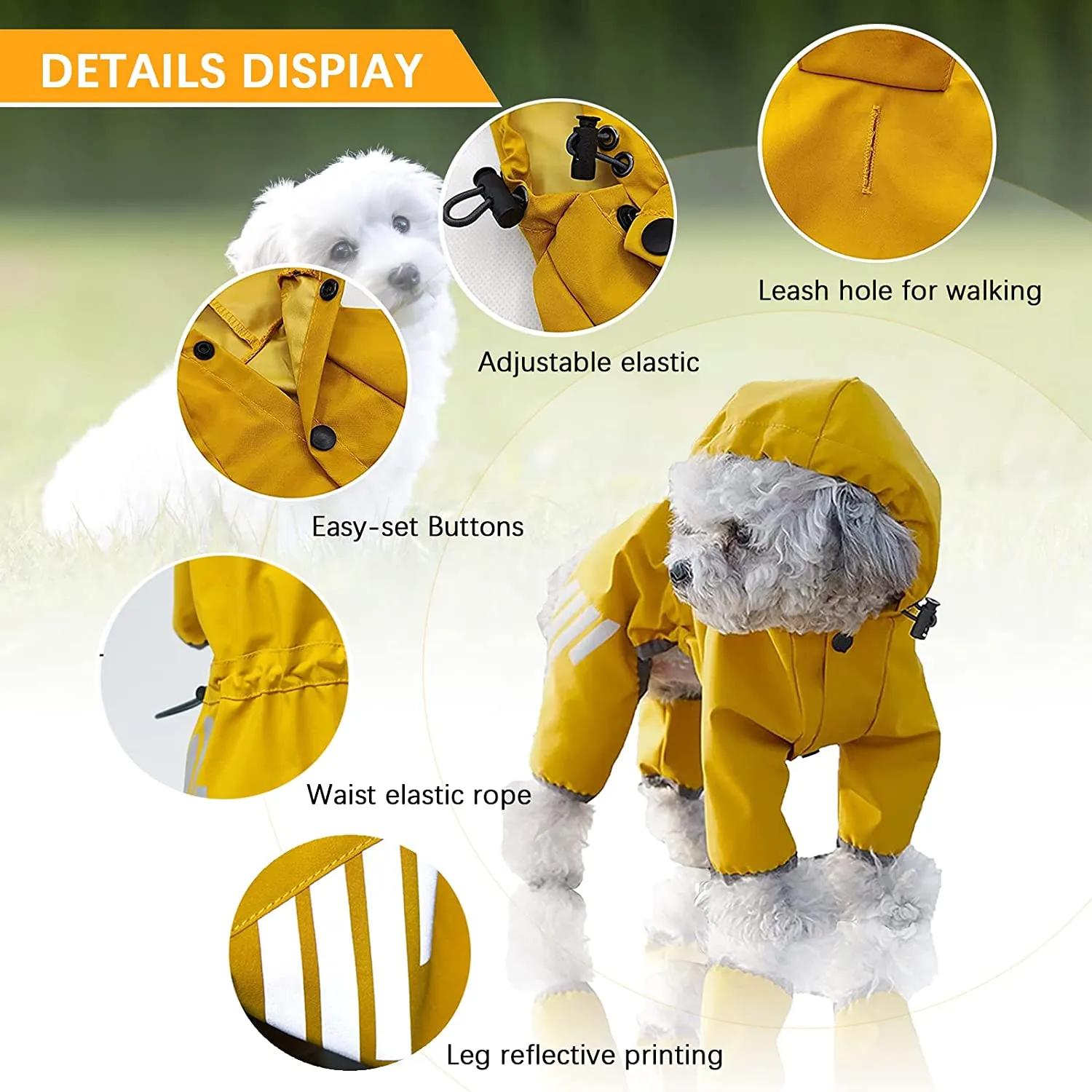 Waterproof Reflective Small Dog Raincoat