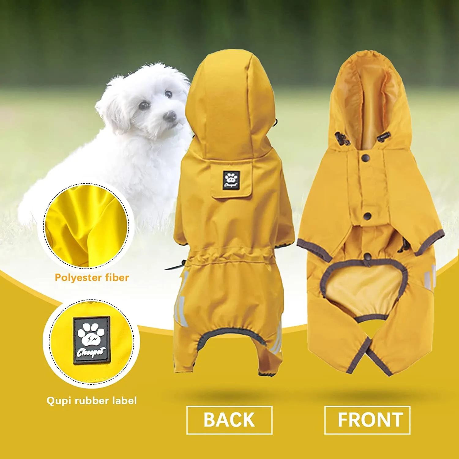 Waterproof Reflective Small Dog Raincoat