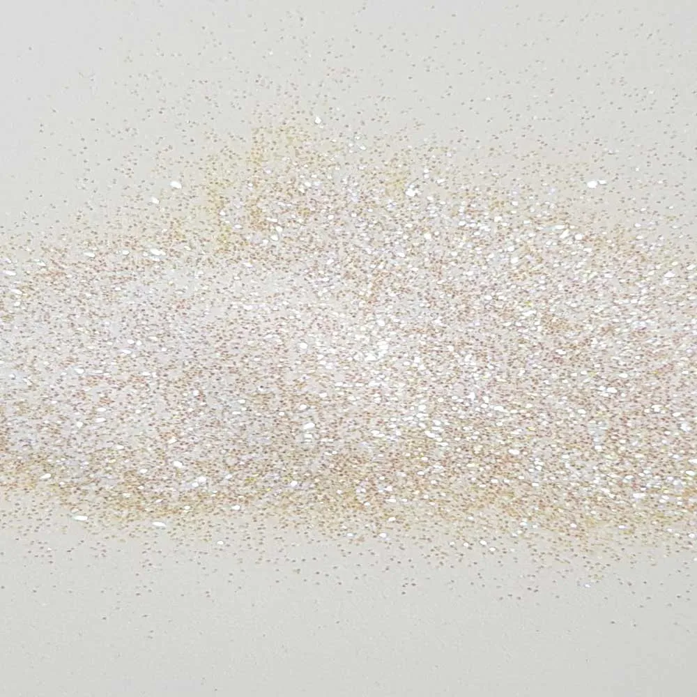 White/Rose Gold Glitter (White Iridescent Glitter) - Rose Gold Pearls