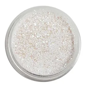 White/Rose Gold Glitter (White Iridescent Glitter) - Rose Gold Pearls