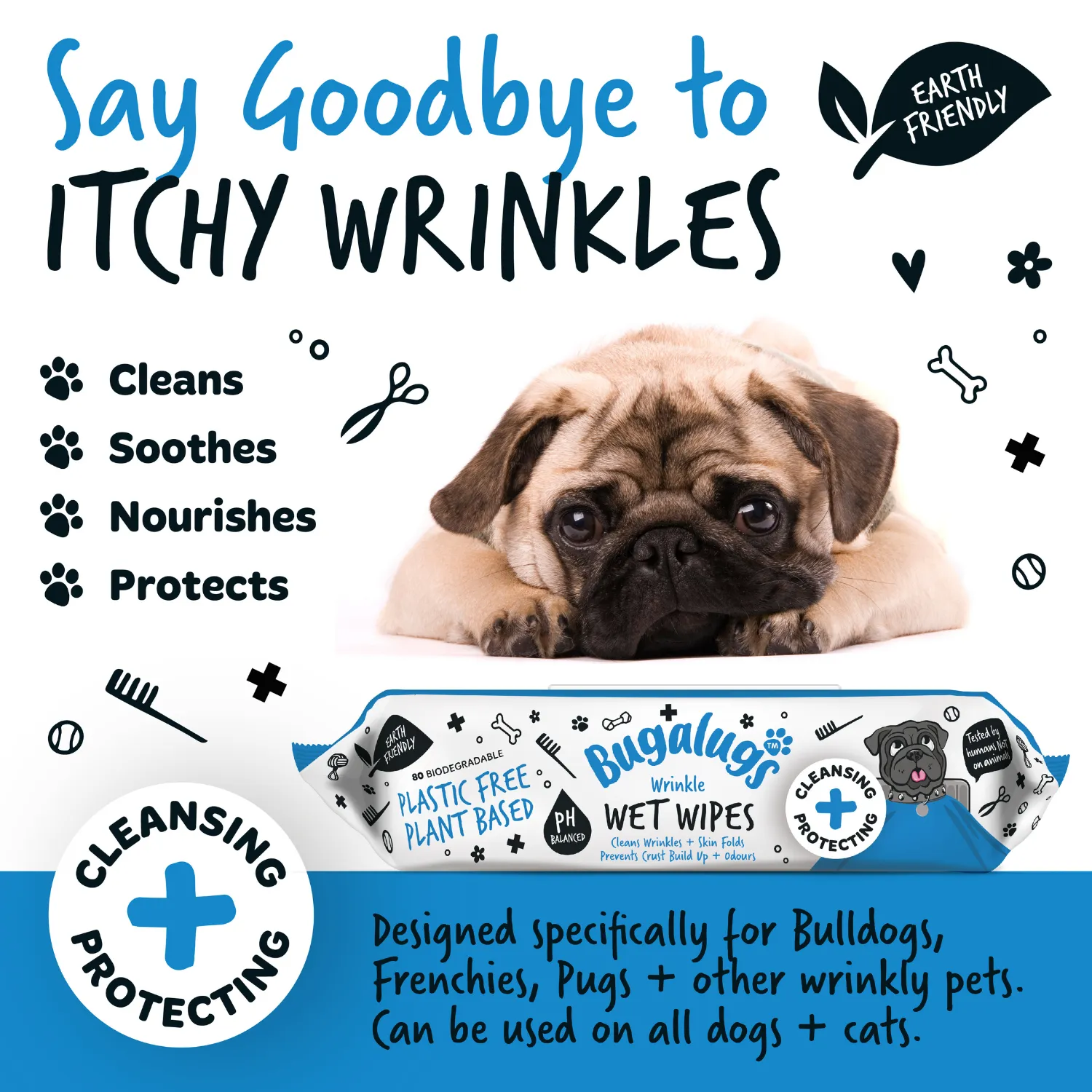 Wrinkle Wet Wipes for Dogs & Cats