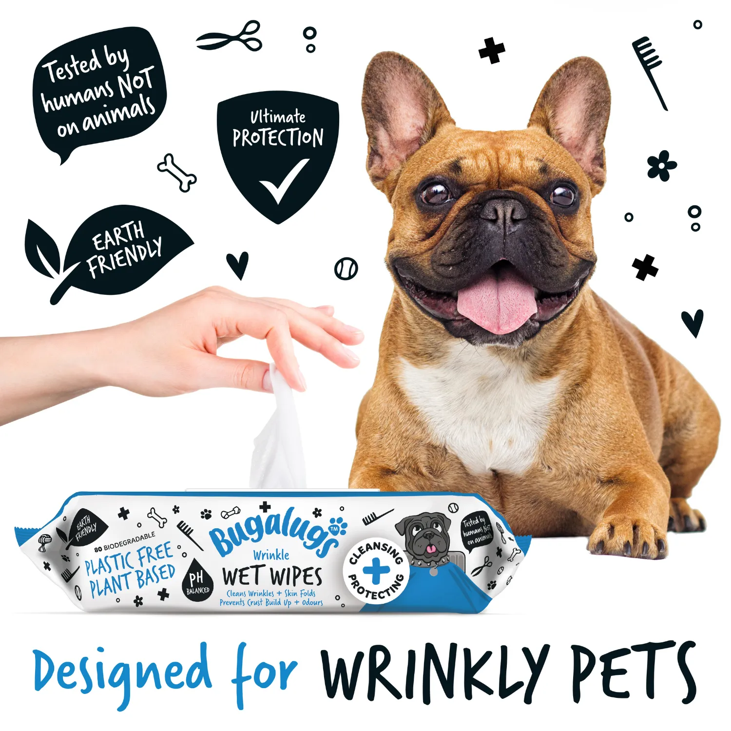 Wrinkle Wet Wipes for Dogs & Cats